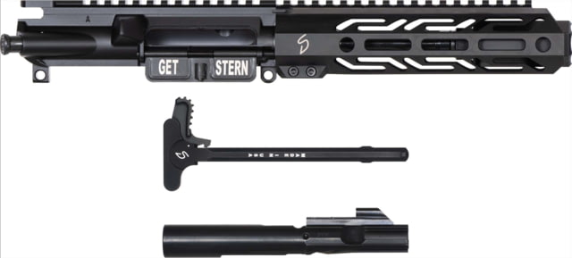 Stern Defense AR-15 Upper Receiver 9mm 6in Barrel 8in MLOK Rail SD BU9 Bolt SD CH1 Charging Handle SD HBC Blast Can Black 015-SD8INCHMOD5-KK - Stern Defense