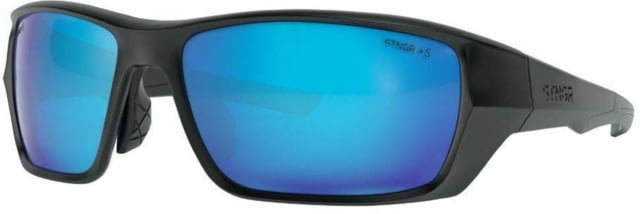 STNGR Alpine Ballistic Sunglasses Matte Black/Blue Mirror Medium/Large
