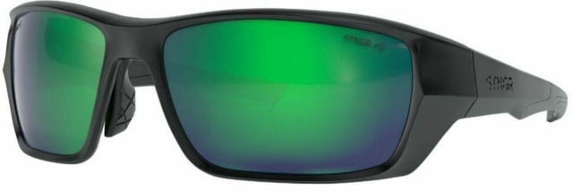 STNGR Alpine Ballistic Sunglasses Matte Black/Green Mirror Medium/Large