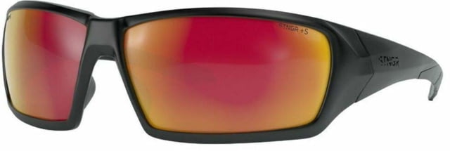 STNGR Ridge Ballistic Sunglasses Matte Black/Red Mirror Large