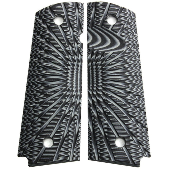 Stoner CNC Aggressive Starburst G10 Gun Grips fit  Full Size Grey Black  Full Size-188 Magwell - Stoner Cnc