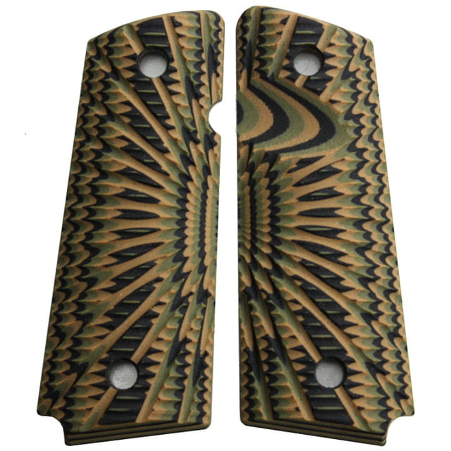 Stoner CNC Aggressive Starburst G10 Gun Grips fit  Full Size Mil Spec Camo  Full Size-Standard - Stoner Cnc