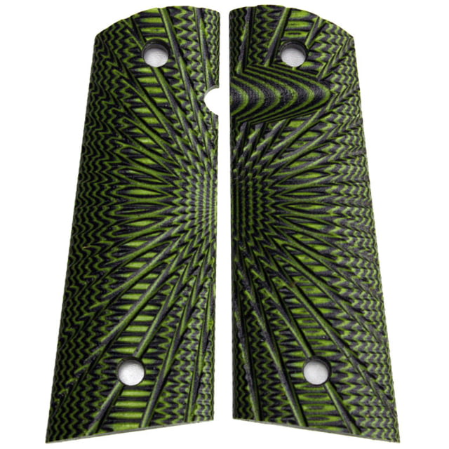 Stoner CNC Aggressive Starburst G10 Gun Grips fit Taurus PT1911 Neon Green Black PT1911-Magwell - Stoner Cnc