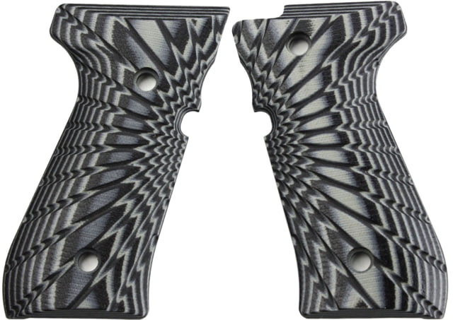 Stoner CNC Beretta 92 Starburst G10 Gun Grips Fits 92FS/96 M9 Series Pistol Grey Black - Stoner Cnc