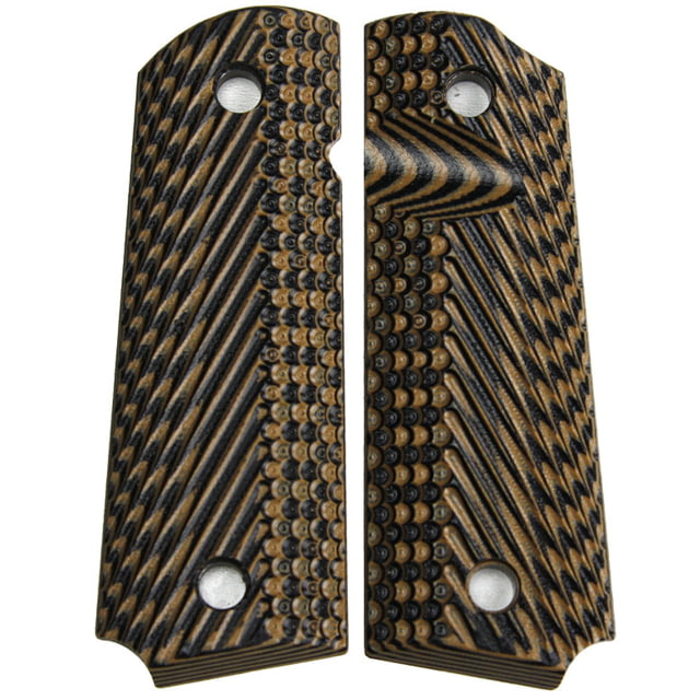 Stoner CNC Browning 1911-22 Slash and Burn G10 Gun Grips fit 1911-22 and .380 Auto 85percent Frame Brown Black - Stoner CNC