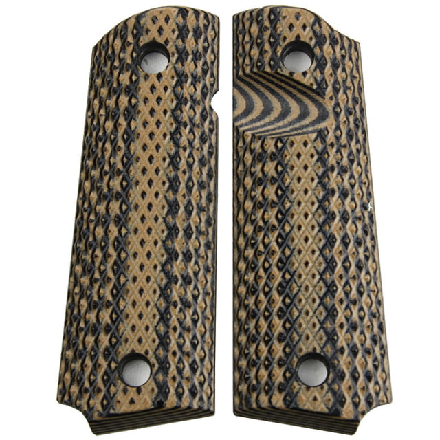 Stoner CNC Browning 1911-22 Super Aggressive G10 Gun Grips fit 1911-22 and .380 Auto 85percent Frame Brown Black - Stoner Cnc