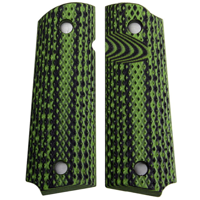 Stoner CNC Browning 1911-22 Super Aggressive G10 Gun Grips fit 1911-22 and .380 Auto 85percent Frame Neon Green Black - Stoner CNC