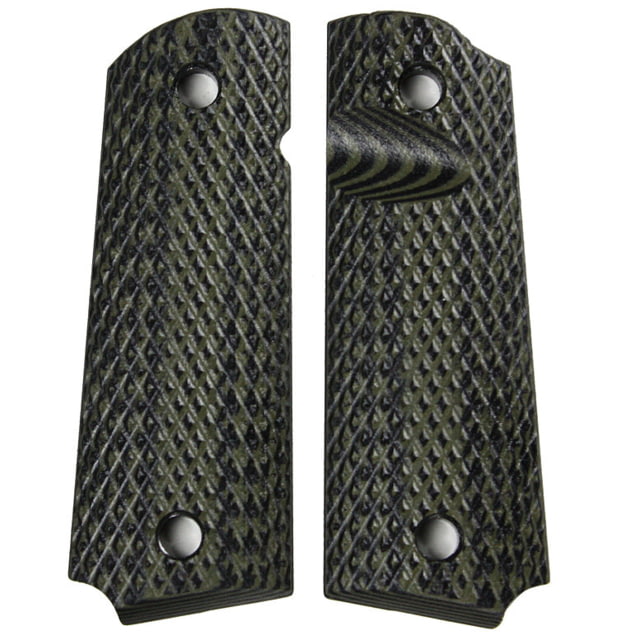 Stoner CNC Browning 1911-22 Super Aggressive G10 Gun Grips fit 1911-22 and .380 Auto 85percent Frame OD Green - Stoner CNC