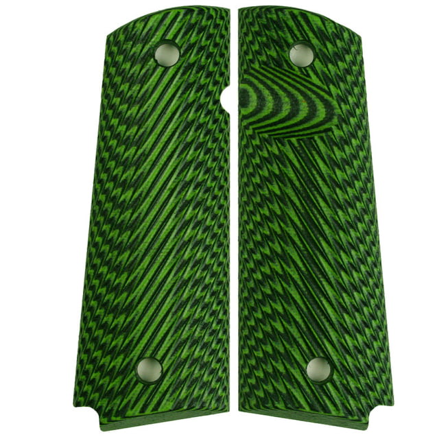 Stoner CNC Cross Hatch G10 Gun Grips fit  Compact and Springfield EMP Neon Green Black  Compact-Slim-Magwell - Stoner Cnc