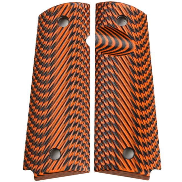 Stoner CNC Cross Hatch G10 Gun Grips fit  Full Size Orange Black  Full Size-Slim-Standard - Stoner Cnc
