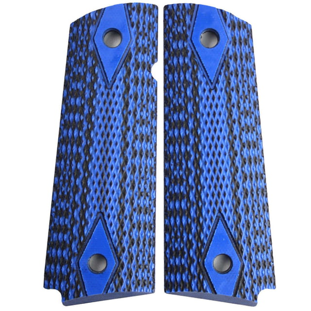 Stoner CNC Double Diamond G10 Gun Grips fit  Full Size Blue Black  Full Size-Magwell - Stoner Cnc