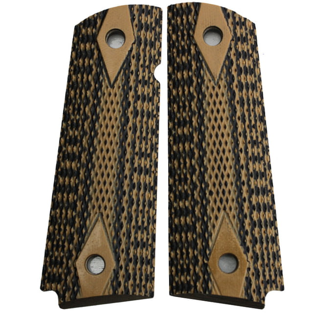 Stoner CNC Double Diamond G10 Gun Grips fit  Compact and Springfield EMP Brown Black  Compact-Slim-Standard - Stoner Cnc