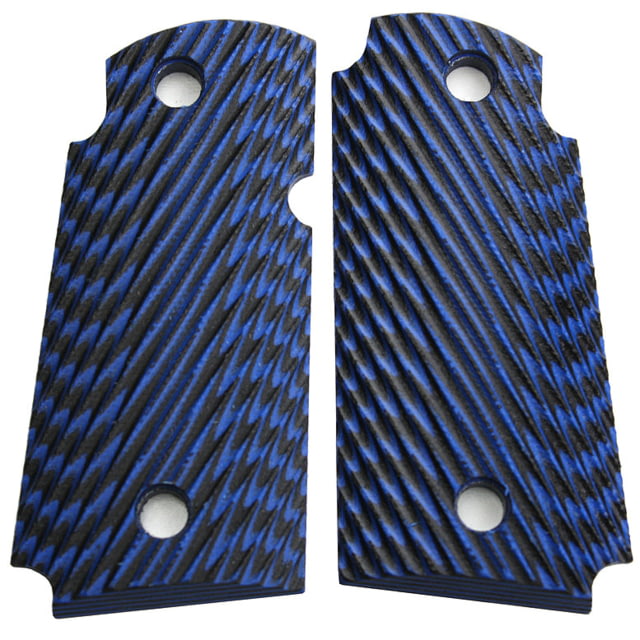 Stoner CNC Kimber Micro 9 9mm Cross Hatch G10 Gun Grips Blue Black Ambi - Stoner Cnc