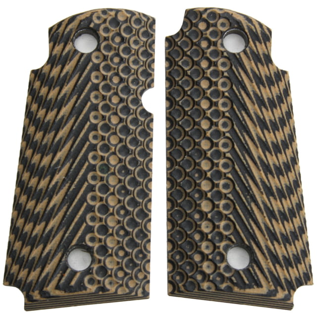 Stoner CNC Kimber Micro 9 9mm Slash and Burn G10 Gun Grips Brown Black Non Ambi - Stoner Cnc