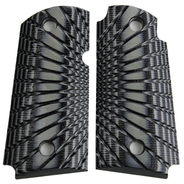 Stoner CNC Kimber Micro 9 9mm Starburst G10 Gun Grips Grey Black Non Ambi - Stoner Cnc