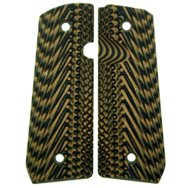 Stoner CNC Rock Island Armory Baby Rock M1911 .380 ACP 1911 Slash and Burn G10 Gun Grips Brown Black - Stoner CNC