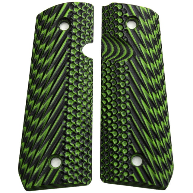 Stoner CNC Rock Island Armory Baby Rock M1911 .380 ACP 1911 Slash and Burn G10 Gun Grips Neon Green Black - Stoner Cnc