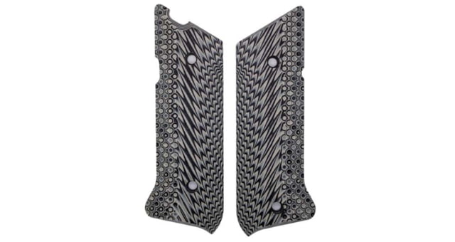 Stoner CNC Ruger Mark II / III G10 Gun Grips Slash and Burn Fits Ruger MK3 MK2 Series Light Grey Black - Stoner Cnc