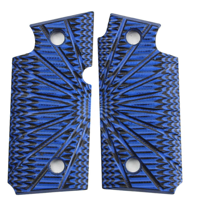 Stoner CNC SIG P938 G10 Gun Grips Aggressive Starburst Fits Sig Sauer 9mm P938 Pistol Blue Black Ambi - Stoner Cnc