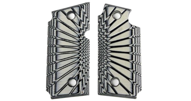 Stoner CNC SIG P938 G10 Gun Grips Starburst Fits Sig Sauer 9mm P938 Pistol Light Grey/Black Non Ambi - Stoner CNC