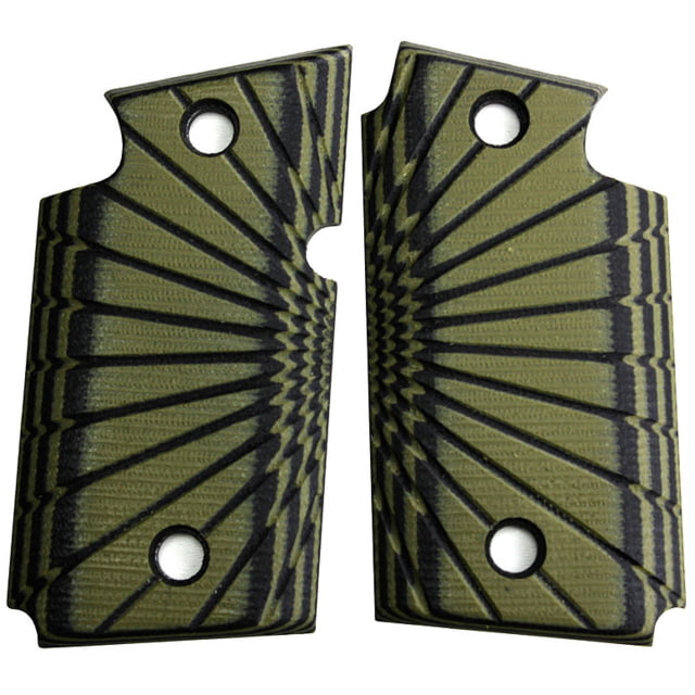 Stoner CNC SIG P938 G10 Gun Grips Starburst Fits Sig Sauer 9mm P938 Pistol OD Green Black Non Ambi - Stoner CNC