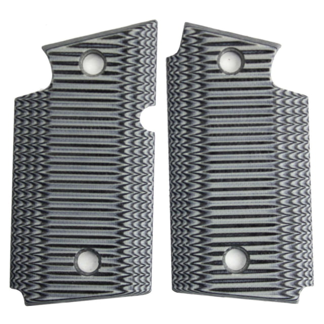 Stoner CNC SIG P938 G10 Gun Grips Super Spine Fits Sig Sauer 9mm P938 Pistol Light Grey/Black Non Ambi - Stoner CNC