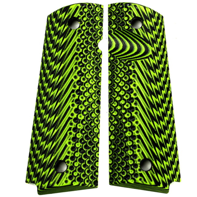 Stoner CNC Slash and Burn G10 Gun Grips fit Taurus PT1911 Neon Green Black PT1911-Standard - Stoner Cnc