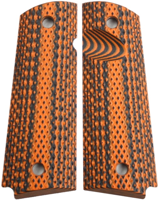Stoner CNC Super Aggressive G10 Gun Grips fit  Compact and Springfield EMP Orange Black  Compact-Standard - Stoner Cnc