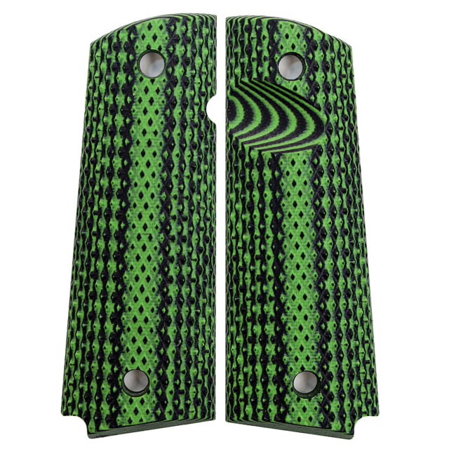 Stoner CNC Super Aggressive G10 Gun Grips fit  Compact and Springfield EMP Neon Green Black  Compact-Slim-Standard - Stoner Cnc