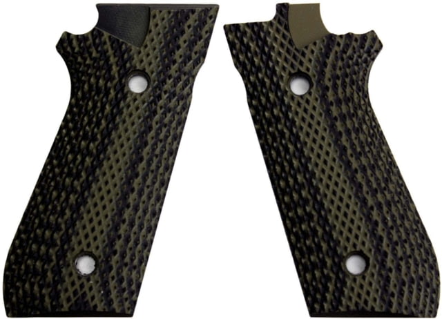 Stoner CNC Taurus PT92 Super Aggressive G10 Gun Grips fit PT 92 Taurus Pistol with Decocker OD Green Black - Stoner Cnc