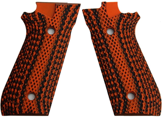 Stoner CNC Taurus PT92 Super Aggressive G10 Gun Grips fit PT 92 Taurus Pistol with Decocker Orange Black - Stoner Cnc