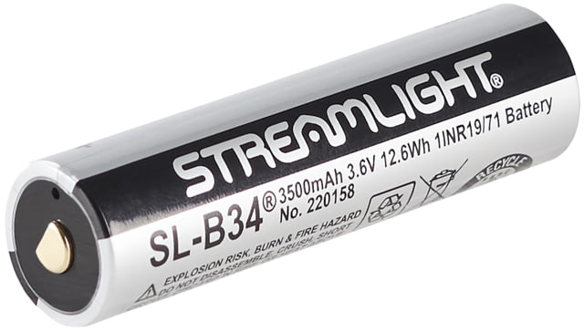 Streamlight 3.6V 3500mAh SL-B34 USB Battery Pack, 1 Pack, Silver, 22131