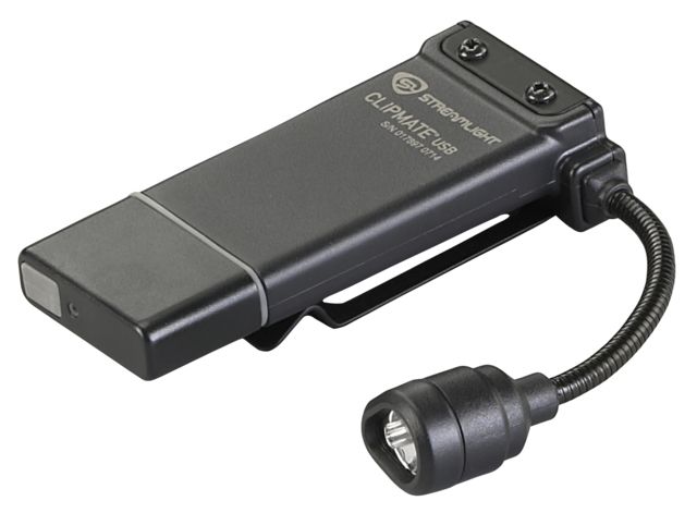Streamlight Clipmate Clip-On Light Usb Rechargeable 70 Lumen White/0.5 Lumen Red Led International Ac Adapter Black - Streamlight