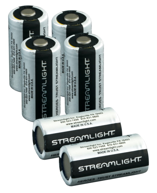 Streamlight Flashlight Replacement 3V CR123 Lithium Batteries - 6 Pack