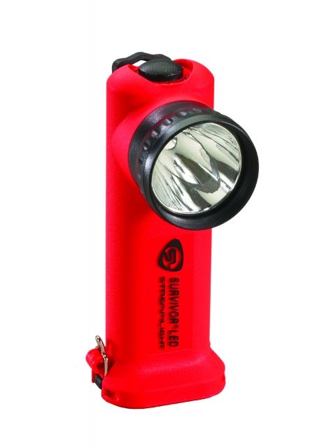 Streamlight Survivor LED Flashlight Orange - AC Charger Fast Charge Base Alkaline Battery Pack - Streamlight