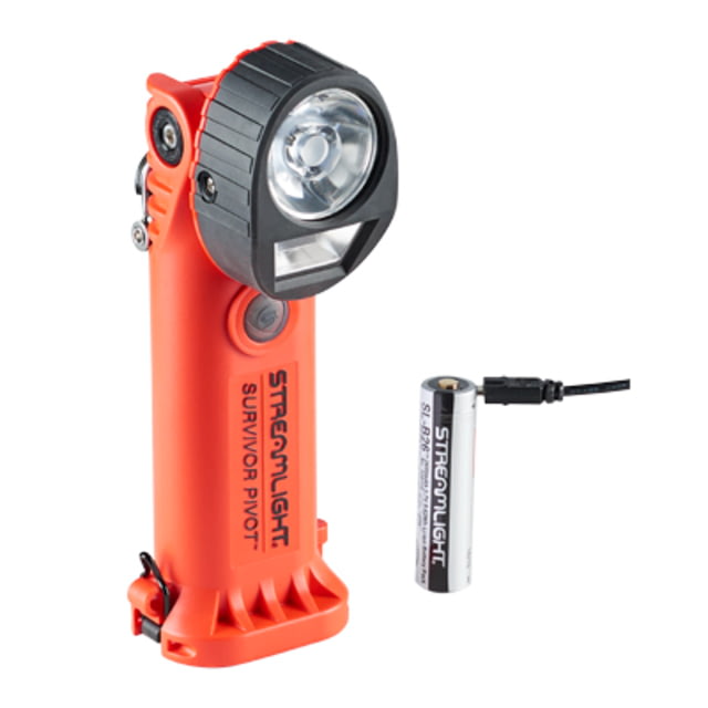 Streamlight Survivor Pivot USB LED Flashlight Rechargeable 325 Lumens Orange - Streamlight