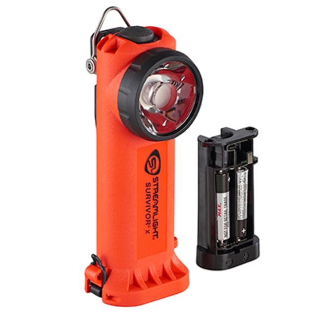 Streamlight Survivor X Safety-Rated Firefighters Right-Angle LED Flashlight Lithium Ion 120V/100V AC/12V DC White 250 Lumens Orange - Streamlight