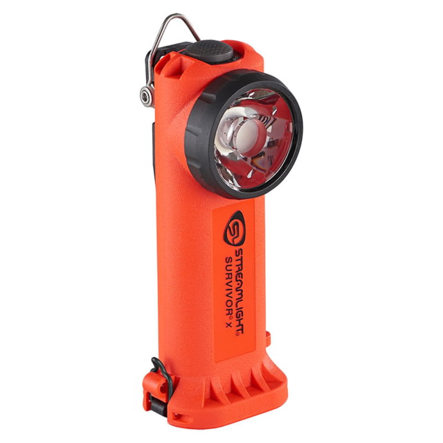 Streamlight Survivor X Safety-Rated Firefighters Right-Angle LED Flashlight No Charger White 250 Lumens Orange - Streamlight