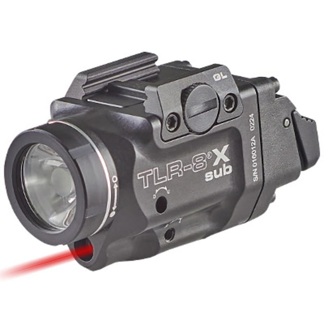 USED Streamlight TLR-8 Sub For SIG P365/XL LED Weapon Light w/ Red Laser CR123A Lithium White 500 Lumens Black - Streamlight