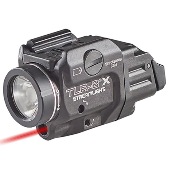 USED Streamlight TLR-8A A Weapon Light and Laser Both High and Low Switch Mounted on TLR-8A CR123A Red Beam 500 Lumens Black - Streamlight