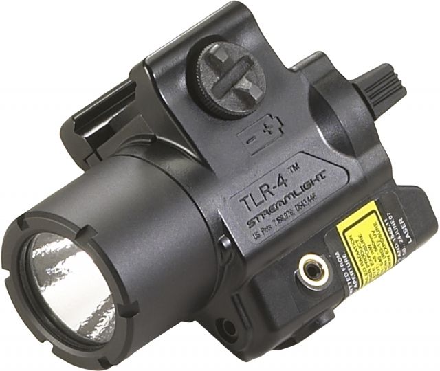 USED Streamlight TLR-4 Rail Mounted Laser Sight and Flashlight w/Rail Keys and Battery CR2 Lithium Red 170 Lumens Black  EDEMO2 Condition Fair - Streamlight