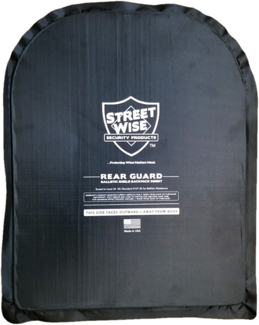 StreetWise Security Products Rear Guard Ballistic Shield 10x13 in Black - Streetwise Security Products