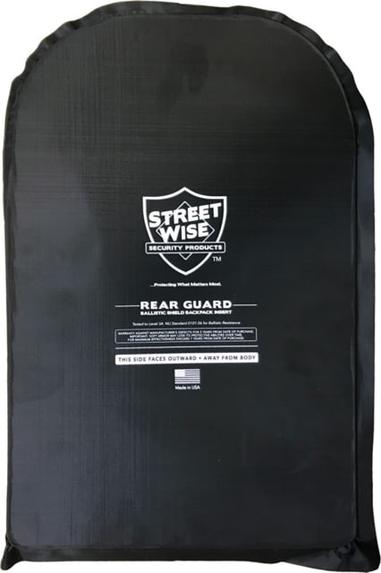 StreetWise Security Products Rear Guard Ballistic Shield 11x17 in Black - Streetwise Security Products