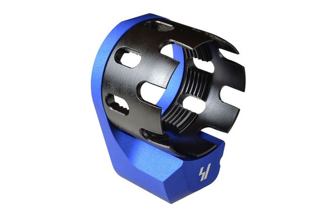 Strike Industries AR Enhanced Castle Nut and Extended End Plate Blue One Size