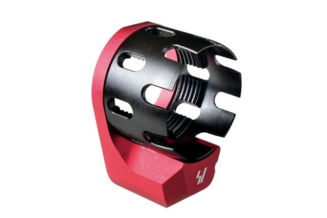 Strike Industries AR Enhanced Castle Nut and Extended End Plate Red One Size
