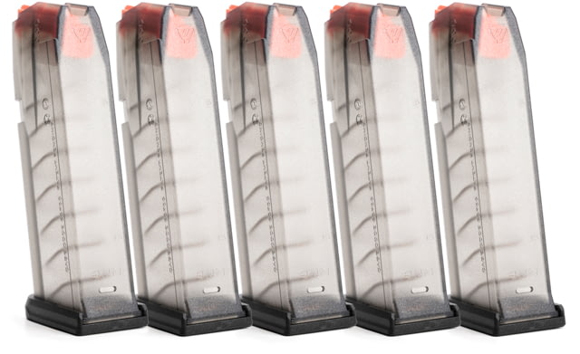 ike Industries Glock 19 9mm Luger 15 Round Pistol Magazine 5 Pack Smoke Gray SI-G-MAG-19X5-15RD Ammo