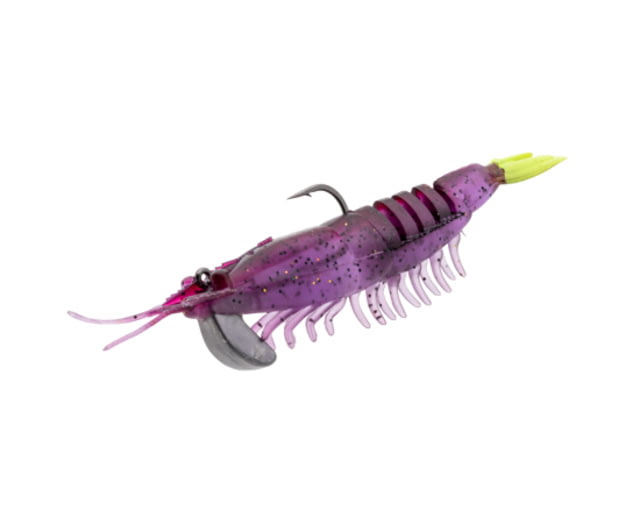 Strike King Pre-Rigged Tidal Shrimp 1/4oz Purple Firetiger 4.25in