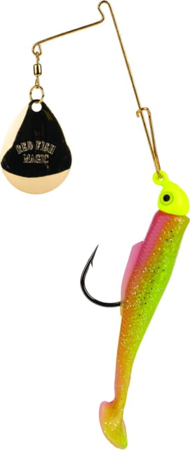 Strike King Redfish Magic Saltwater Spinnerbait Pre-rigged Spinnerbait Fishing Lure Electric Chicken/Chartreuse Head 1/4oz