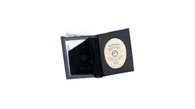 Strong Leather Compact Badge Wallet Book Style Black - Strong Leather