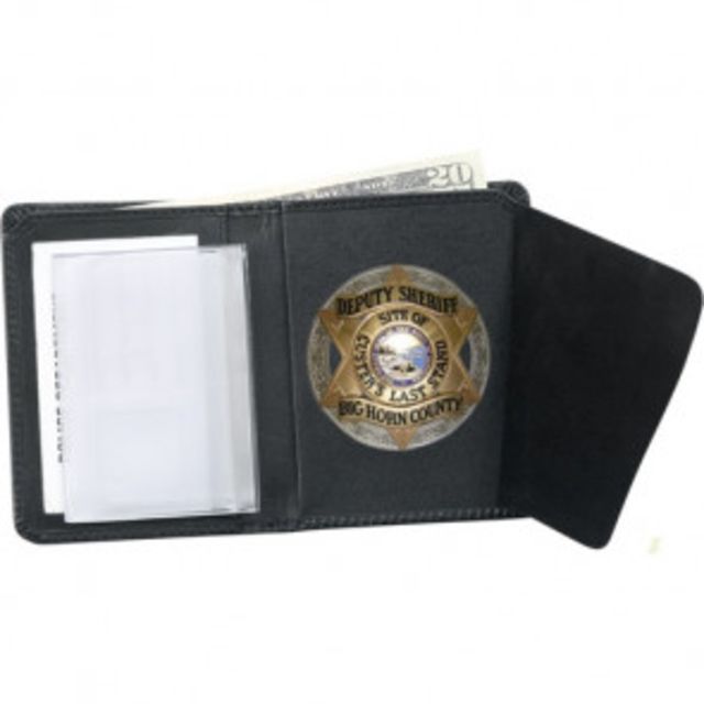 Strong Leather Company 79613 Badge Wallet - Cut 1371 Black - Strong Leather